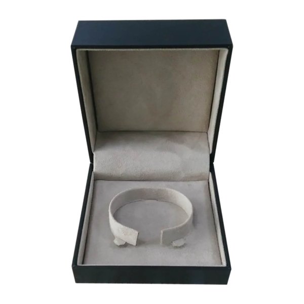 Midnight Treasure Vault: Sleek Black Hinged Bracelet Sanctuary