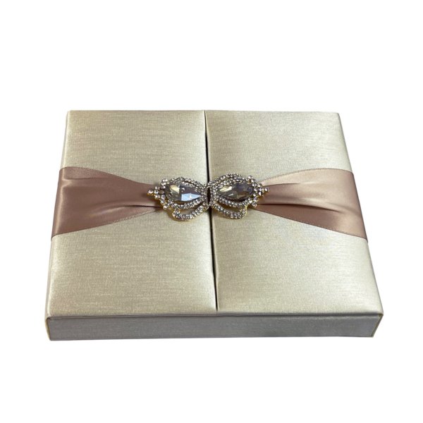 Royal Pearl Golden Crown Box Wedding Invite