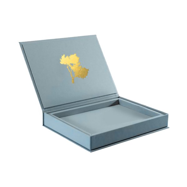 Personalized Gold-Adorned White Linen Keepsake Container