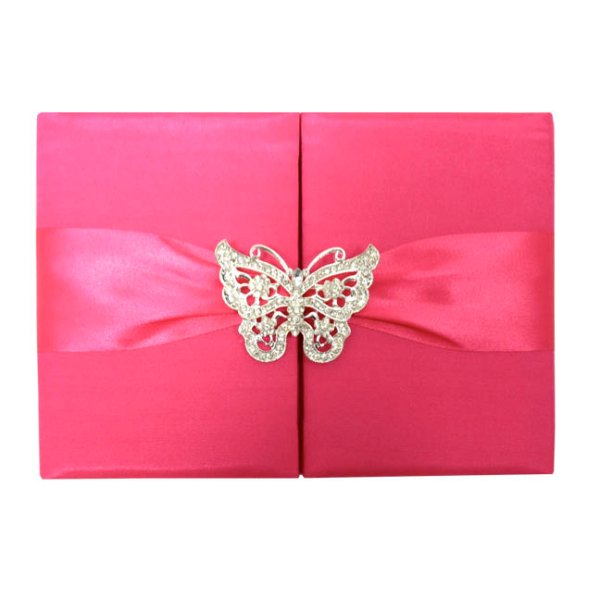 Enchanted Blush Butterfly Tri-Fold Matrimony Announcement