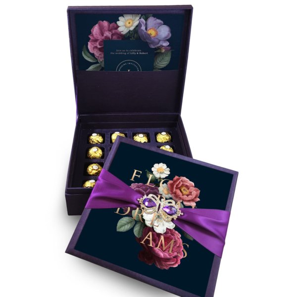 Amethyst Treasure Chest: Invitation & Confectionery Keepsake Box