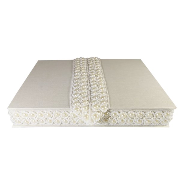 Luminous Ivory Box: Pearl-Infused Matrimonial Keepsake