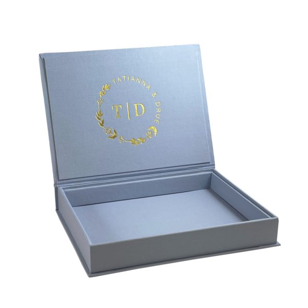 Powder Blue Foil-Personalized Linen Storage Cube