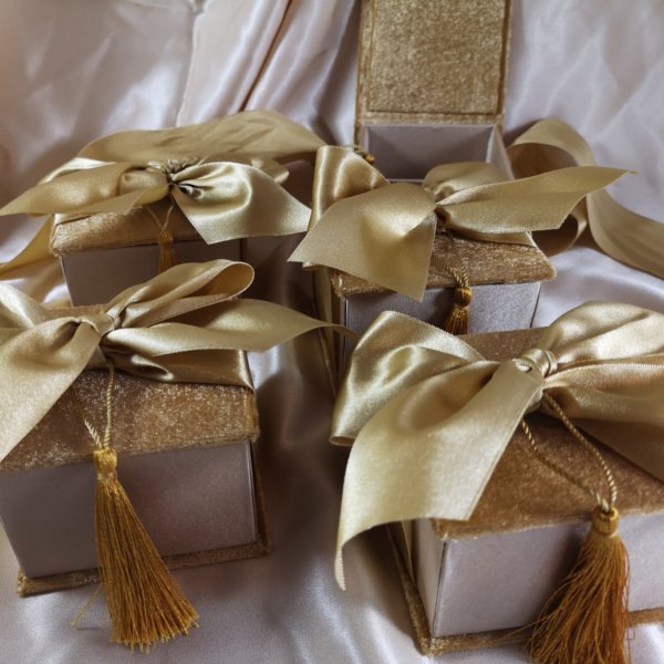 Royal Sapphire Velvet Confectionery Treasure Chest with Custom Monogram