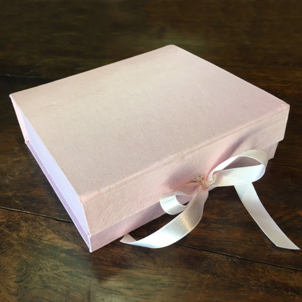 Pink Satin Ribbon Wedding Invitation Box - Exquisite Keepsake Collection
