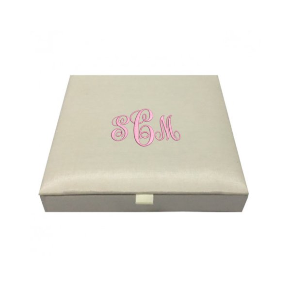 Ivory Bespoke Monogrammed Ceremonial Gift Box for Nuptial Announcements