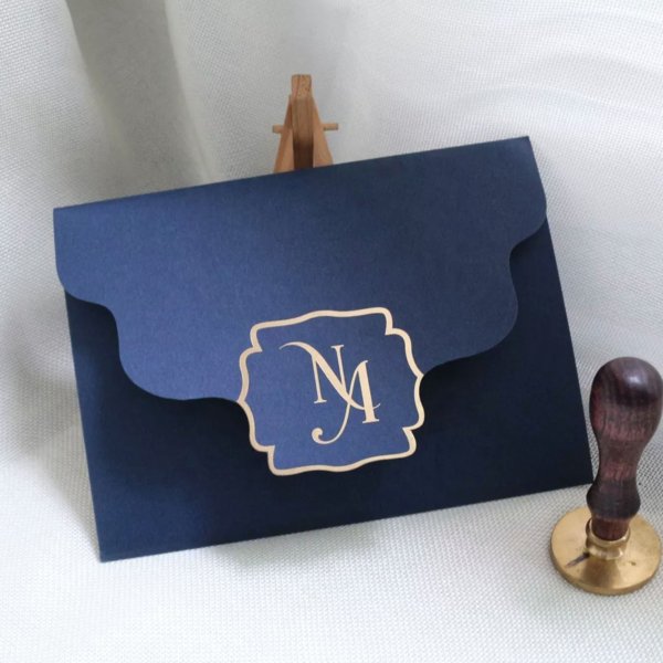 Azure Depth Stationery Companion: Compact Navy Hardcover Enclosure