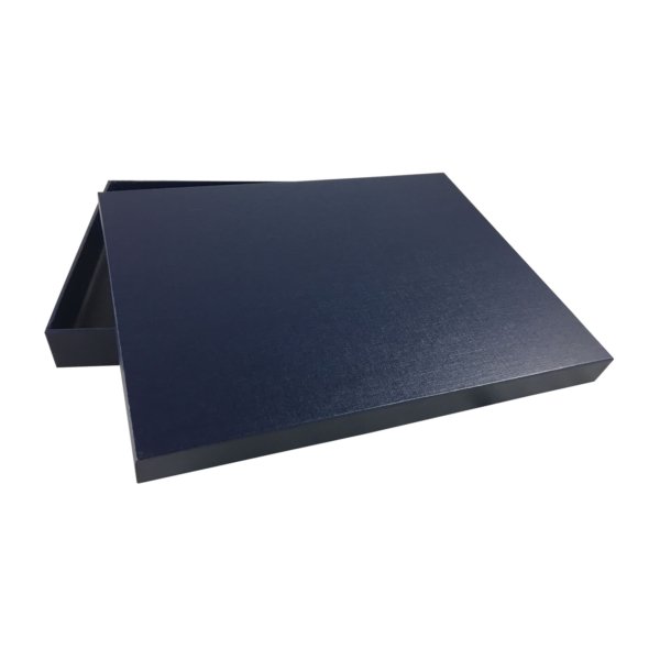 Navy Midnight Rigid Linen Storage Vault with Quick-Access Top