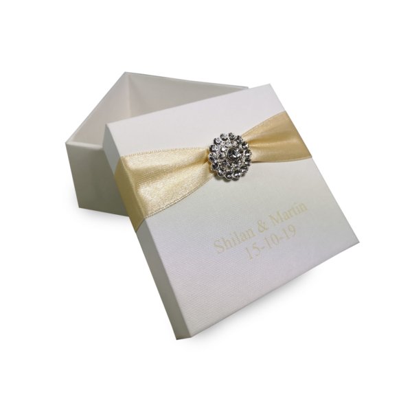 Glimmering Gold Keepsake Box with Ornate Treasure Lid