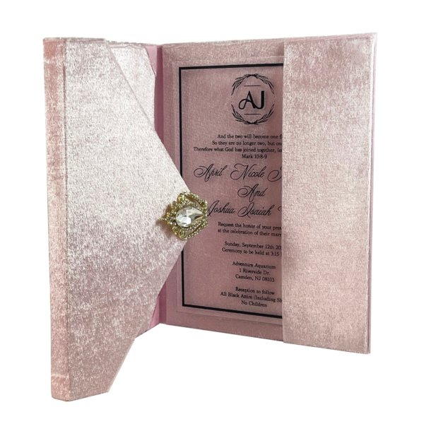 Blush Plush Velvet Correspondence Pouch for Heartfelt Announcements
