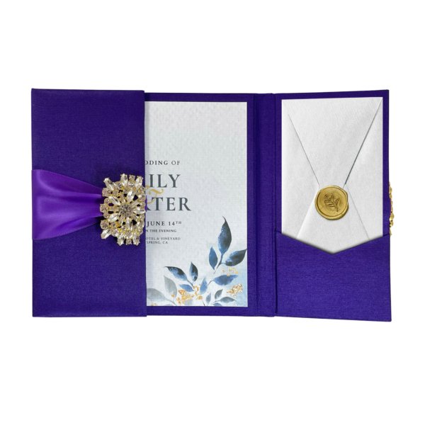 Deep Purple Heirloom Gatefold Invitation Enclosure