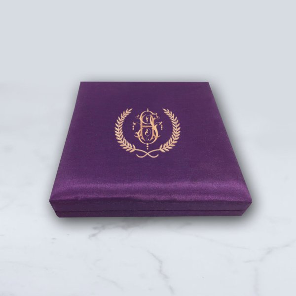 Royal Purple Keepsake Monogrammed Box for Wedding Invitations
