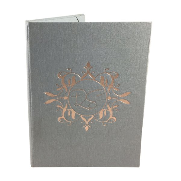 Rose-kissed Monogrammed Linen Fold Invitation Suite