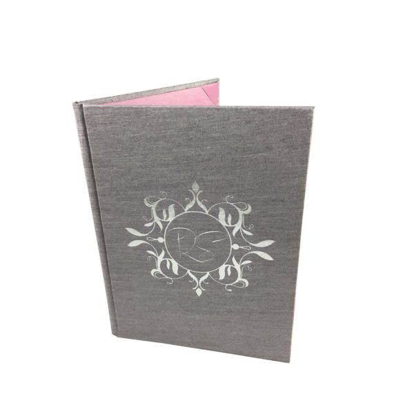 Sterling Silver Pocket Folder: Monogrammed Foil-Stamped Wedding Invitation Organizer