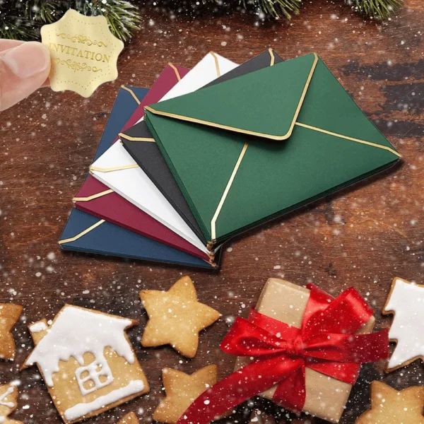 Shimmering Gilded Edge Petite Gold Festivity Envelopes