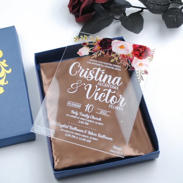 Bespoke Transparent Acrylic Wedding Invitations - Timeless Memories Crystallized