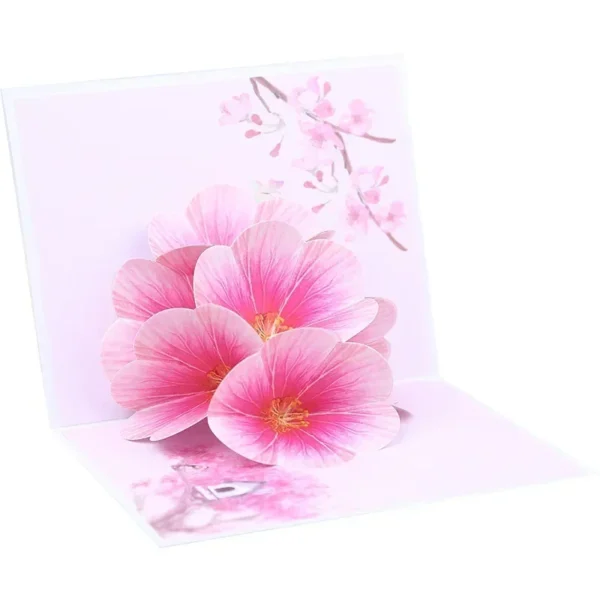 Blush Peach Blossom Pop-Up Card: Love, Marriage, Thanks, Invites