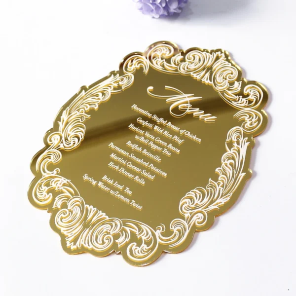 Gold-Gleam Reflective Acrylic Single-Print Soirée Summons