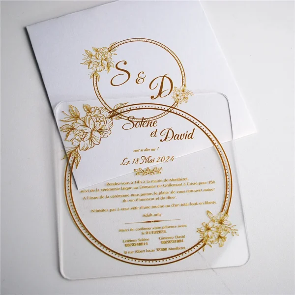 Crystal Dreams Frosted White Acrylic Wedding Stationery Collection